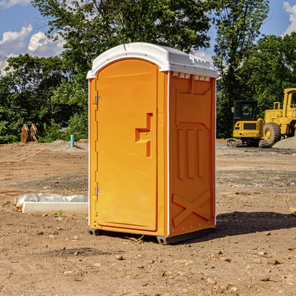 how often are the porta potties cleaned and serviced during a rental period in Farmersburg